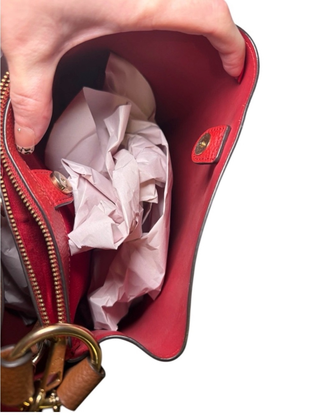 Coach Town Bucket Bag in Saddle Tan (91122) with Crossbody Strap Neutral Color - Picture 9 of 14